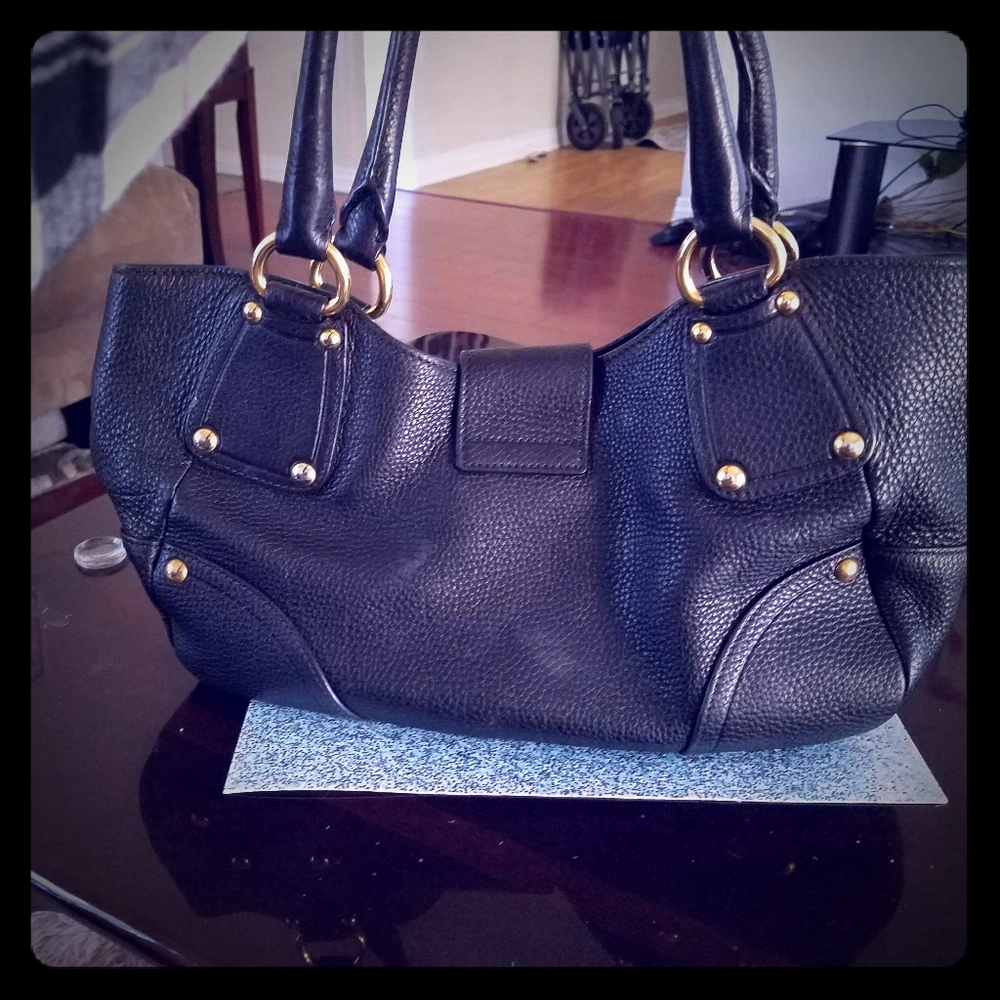 Black leather purse